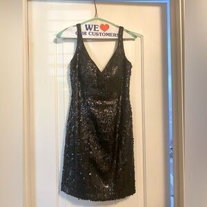 Aidan Mattox black mini sequin dress size 0